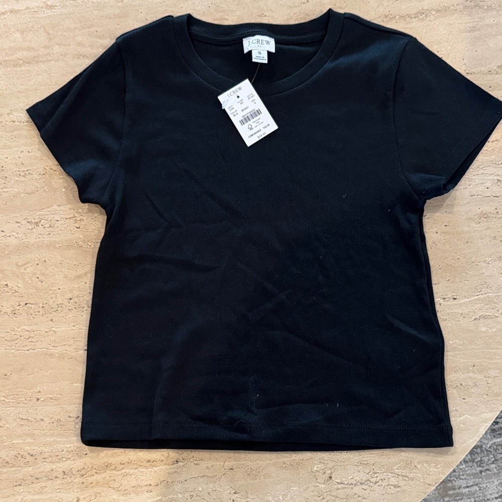 J. Crew Classic Ribbed Black Tee